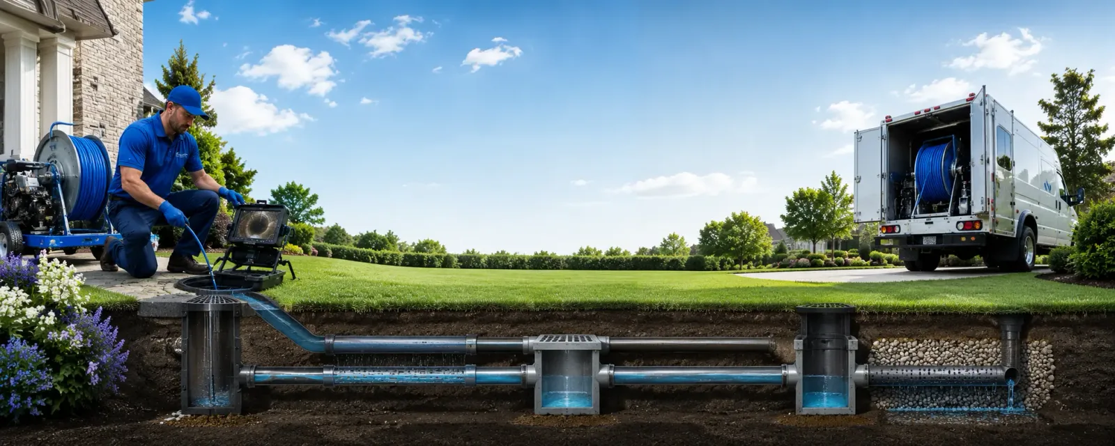 Outdoor drain cleaning information for Stoutsville, OH